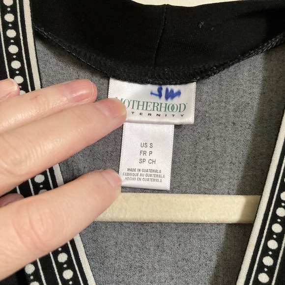 🌞Motherhood Maternity Black & White Paisley Midi with Tie on Back A - Picture 3 of 7